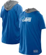 New Era Men's New Era  Blue Detroit Lions Combine Authentic Hooded Raglan Short-Sleeve T-Shirt