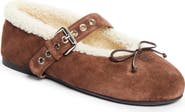 Miu Miu Genuine Shearling Lined Ballet Flat