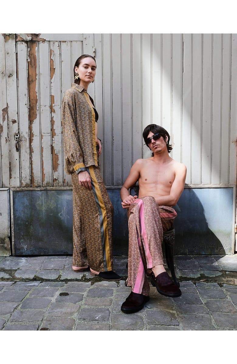 Monzlapur Paisley Motif Pant with Stripe, Alternate, color, Mustard