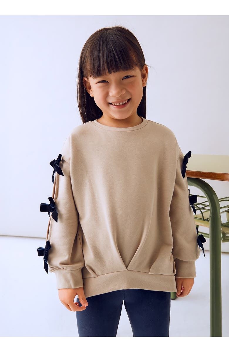 Mayoral Leggings and Bow Jumper Set, Alternate, color, Cream