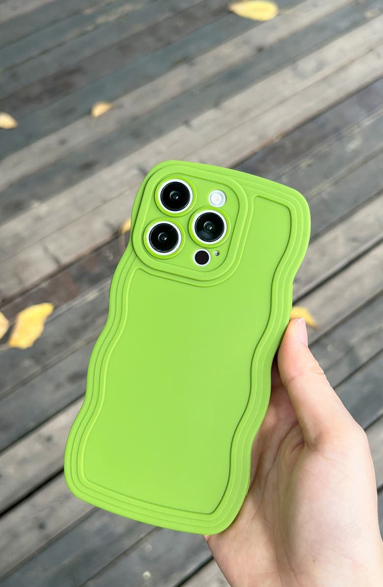 Auramma Solid Wavy Bumper iPhone 14 Pro Max Case, Alternate, color, Matcha Green