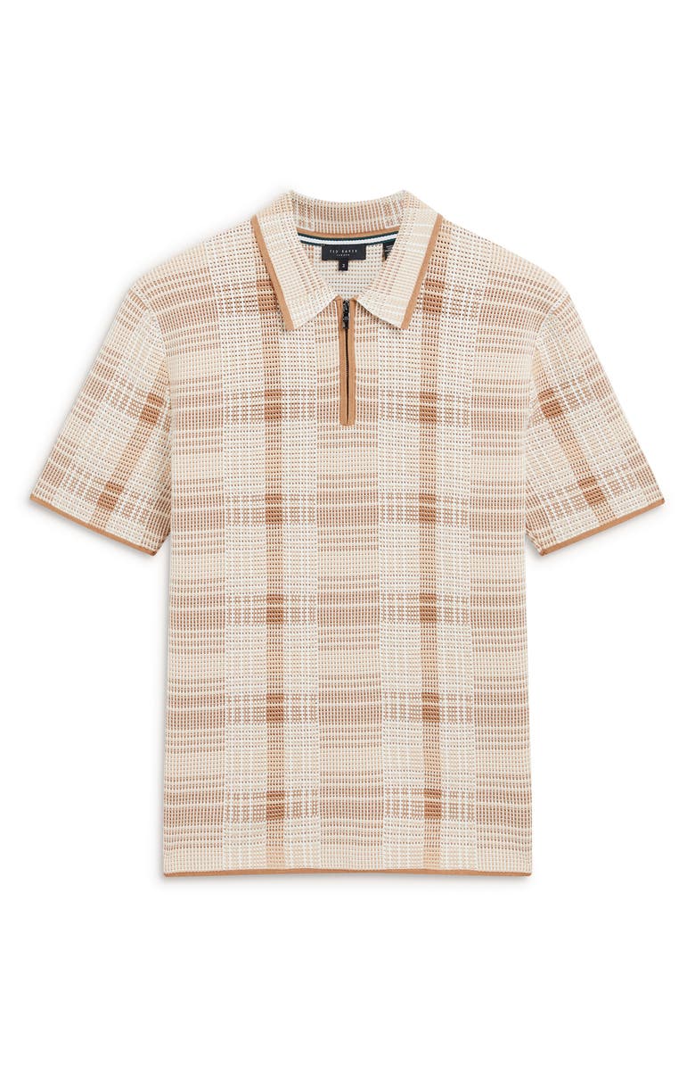 Ted Baker Halpirt Check Quarter Zip Polo, Alternate, color, 