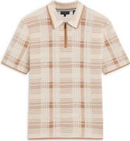 Ted Baker Halpirt Check Quarter Zip Polo