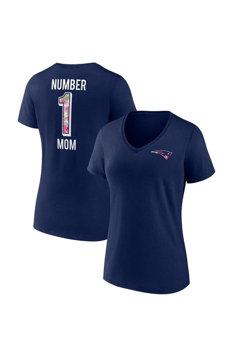 FANATICS Women's Fanatics Branded Navy New England Patriots Team Mother's Day V-Neck T-Shirt, Main, color, Navy