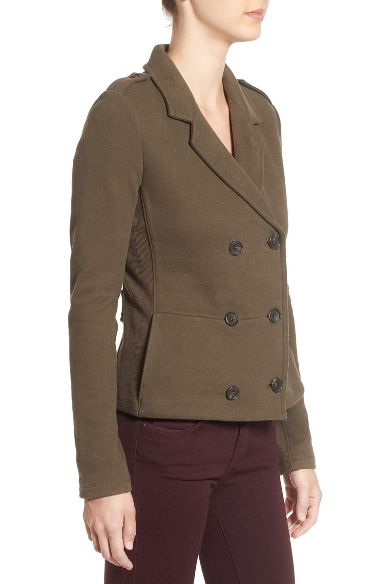 James Perse Double Breasted Blazer, Alternate, color, Army Green