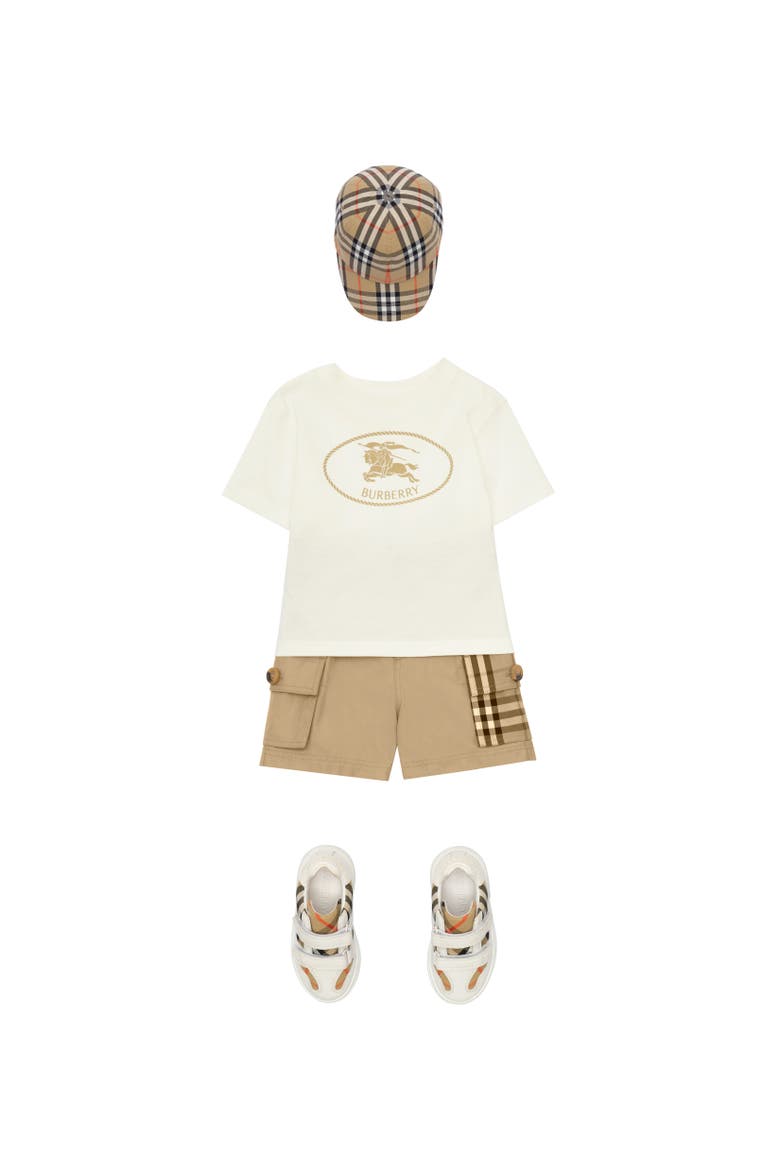 Knight Stamp Cotton T-shirt, Alternate, color, Chalk white