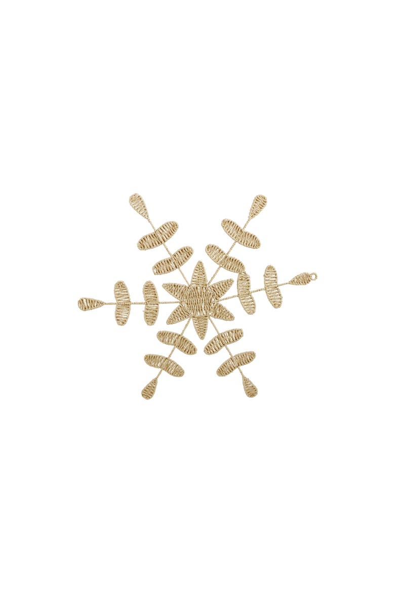 Woven Paper & Iron Snowflake Wall Art, Main, color, Natural