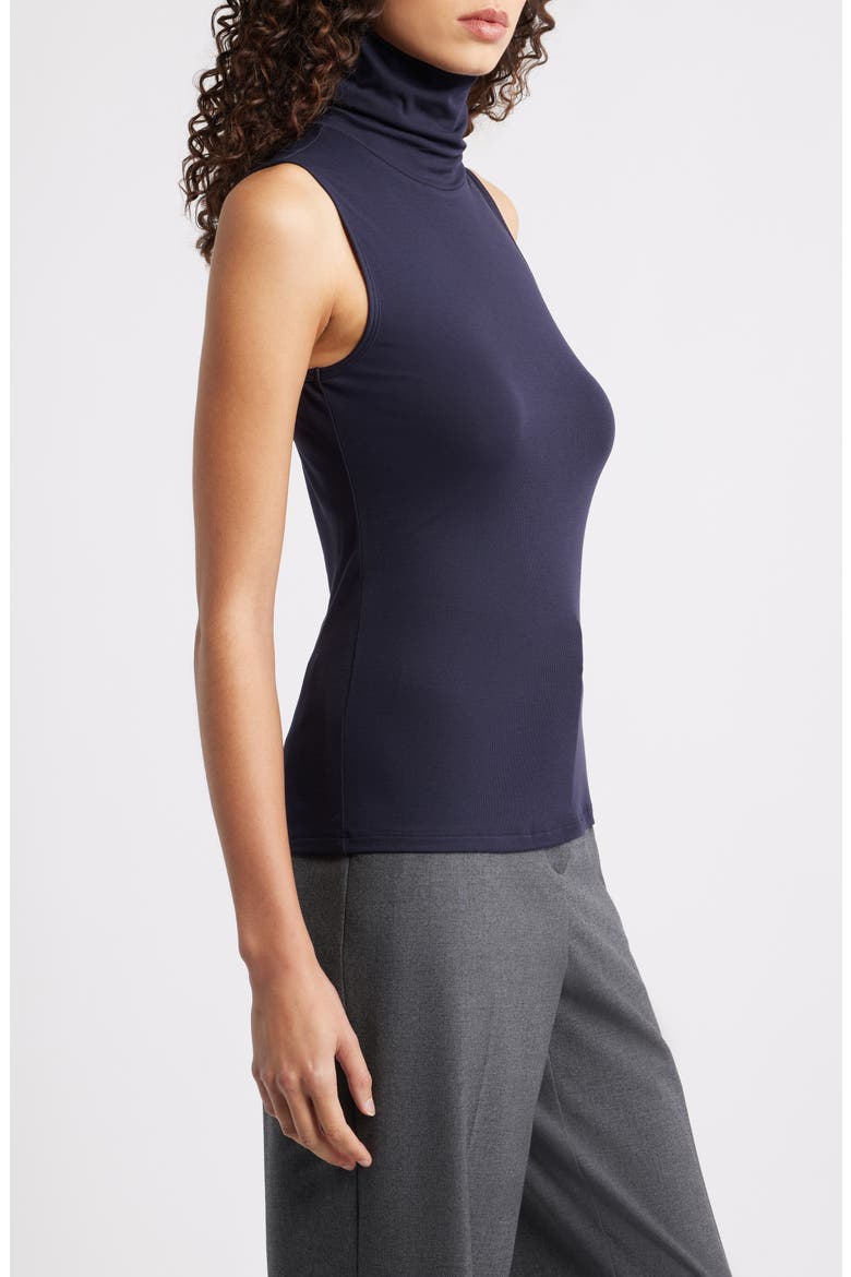 Wendel Sleeveless Turtleneck Top, Alternate, color, DEEP NAVY - G8E