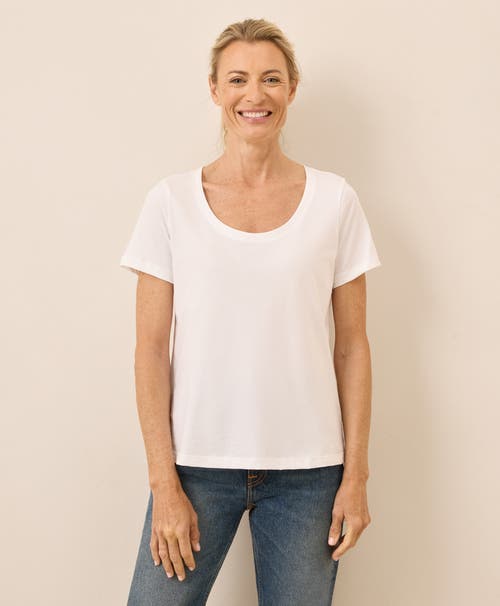 Pact Organic Cotton Softspun Scoop Neck Tee In White