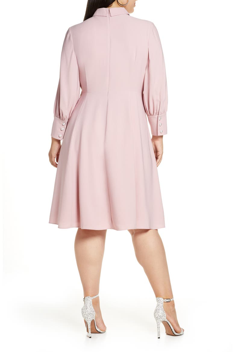 x Atlantic-Pacific Bow Detail Fit & Flare Dress (Nordstrom Exclusive), Alternate, color, PINK ZEPHYR