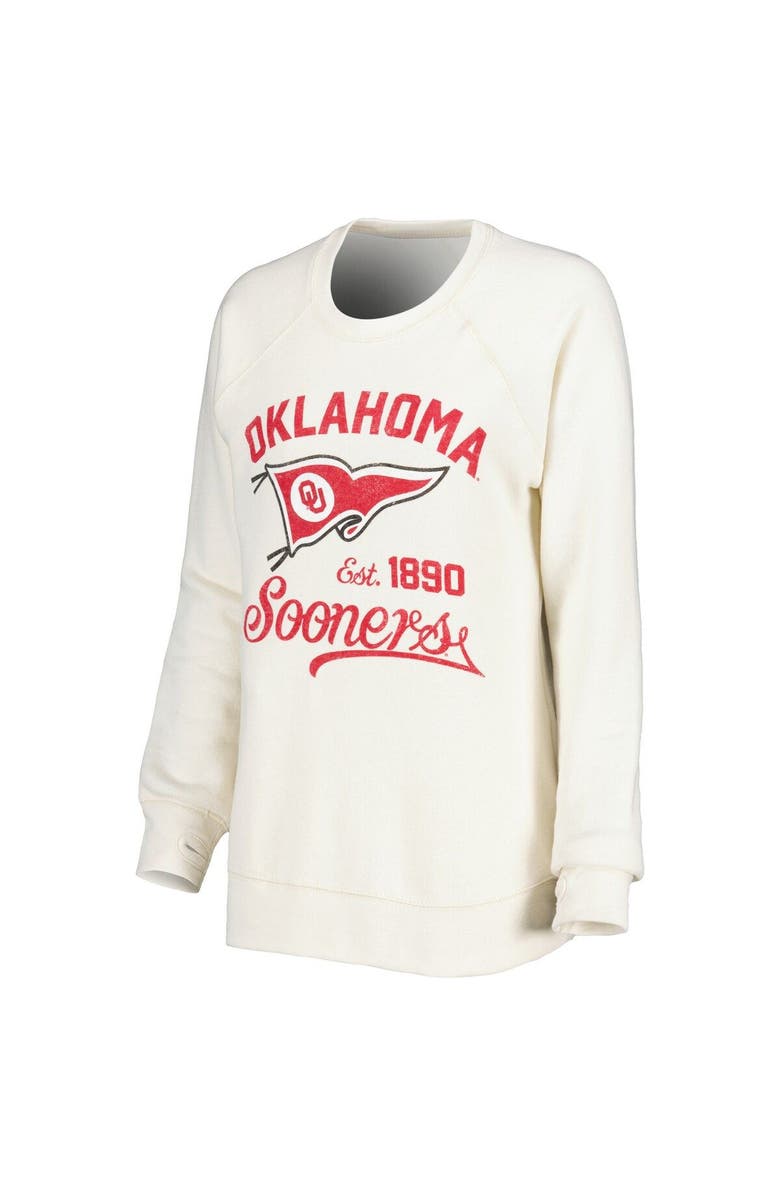 PRESSBOX Women's Pressbox Cream Oklahoma Sooners Old Standard Pennant Knobi Raglan Pullover Sweatshirt, Alternate, color, Cream
