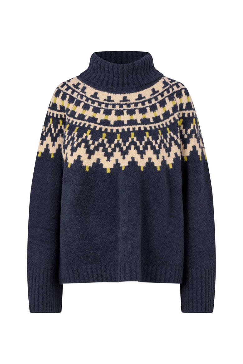 Long Sleeve High Neck Knit Sweater, Alternate, color, Navy Blazer