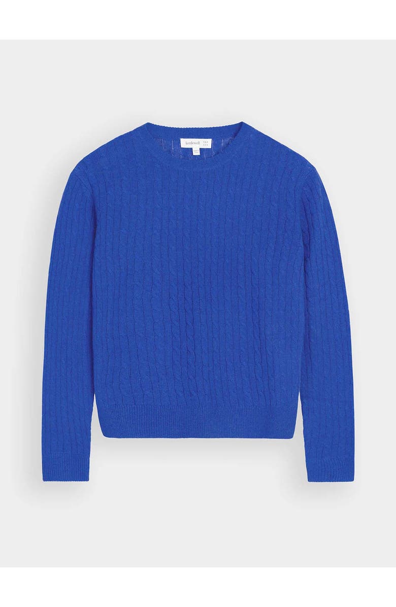 Kettlewell Cable Cashmere Blend Crew Neck Sweater, Alternate, color, Star Blue