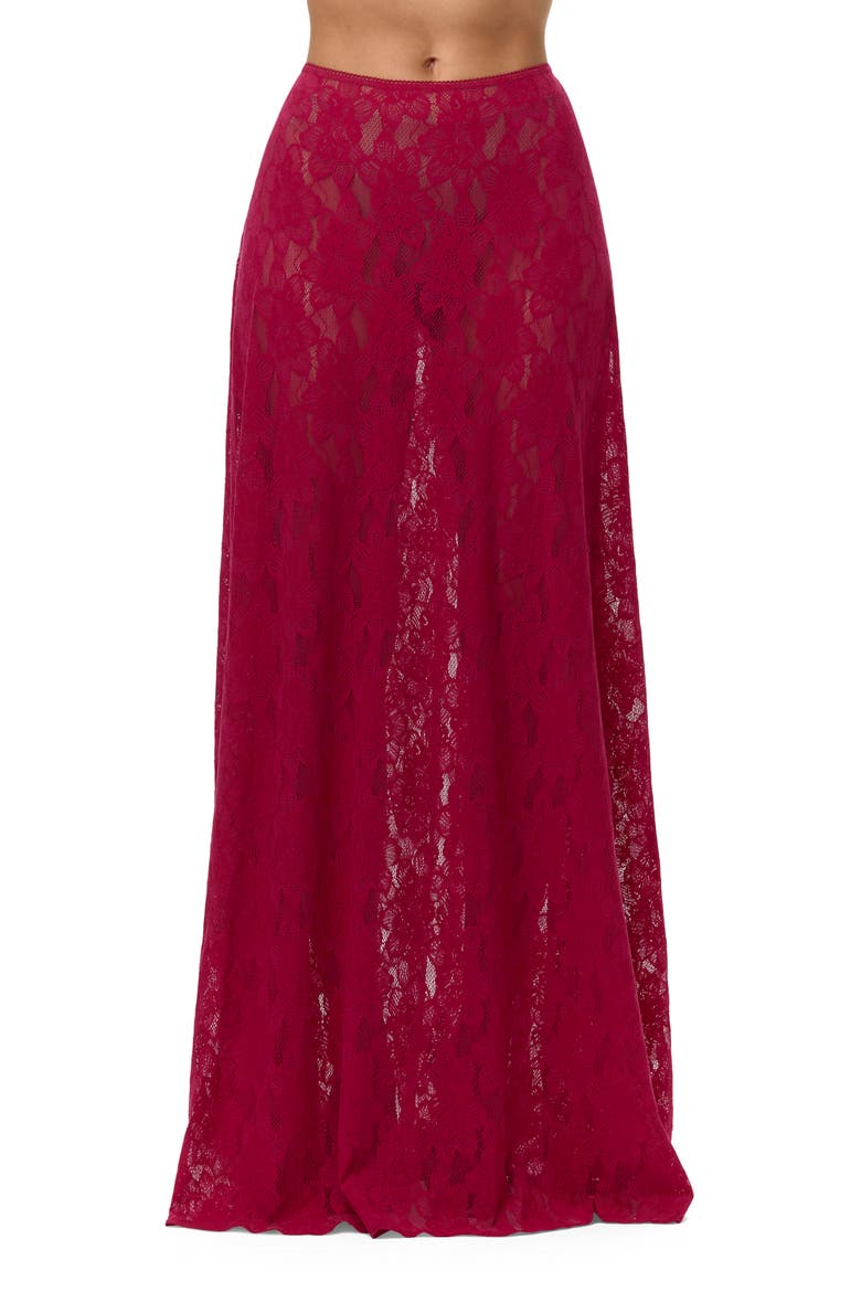 Lace Maxi Skirt, Main, color, DARK RASPBERRY