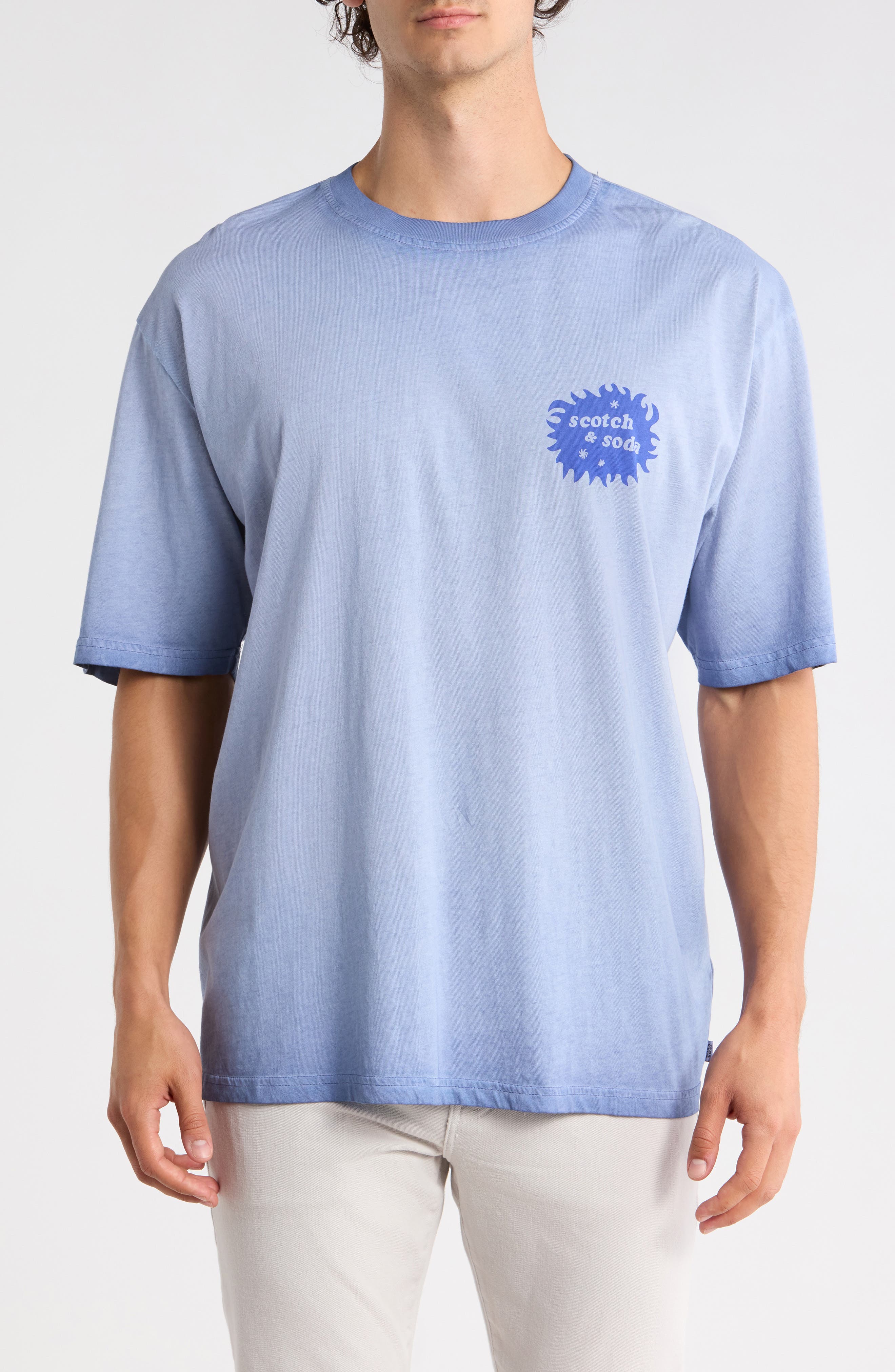 Scotch & Soda Artwork Loose Fit Cold-Dyed T-Shirt
