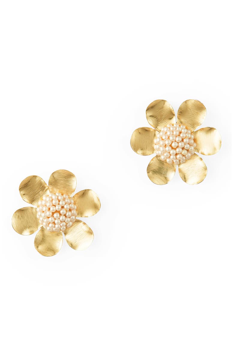 Curie Earrings, Main, color, GOLD