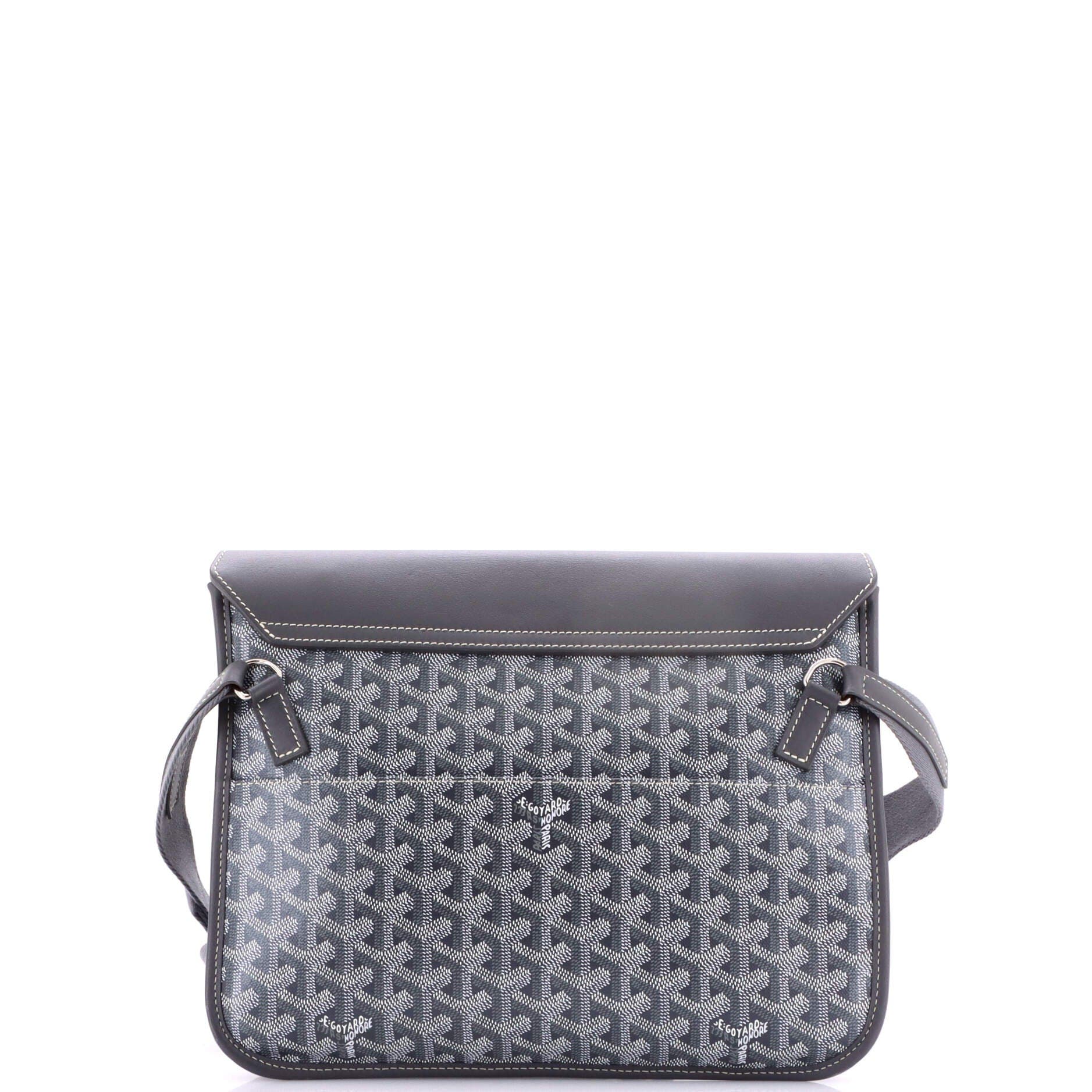 Pre-Owned Goyard Coursier Messenger Bag Coated Canvas and Leather, Alternate, color, Gray