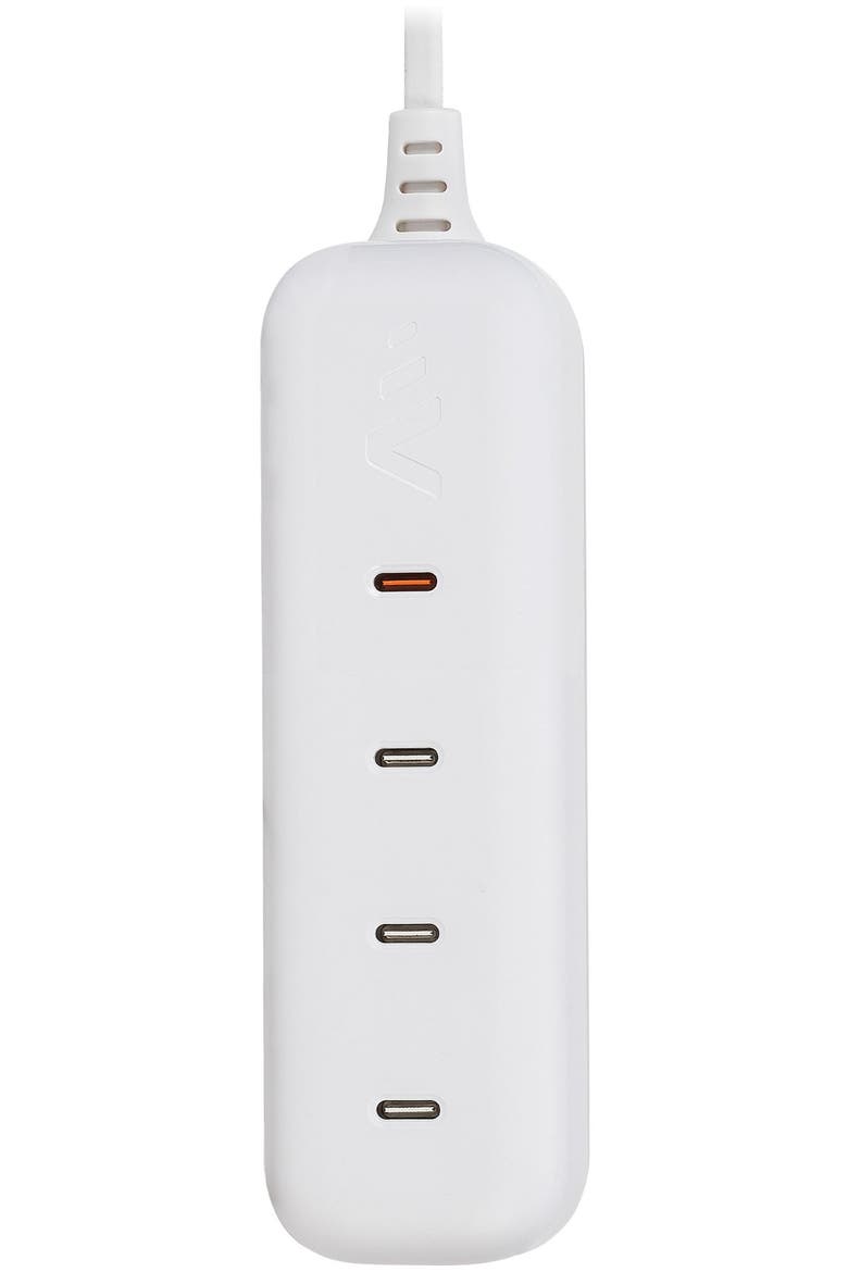 140W 4-Port USB-C Universal ULTRAFAST Multiport Charging Station, Main, color, White