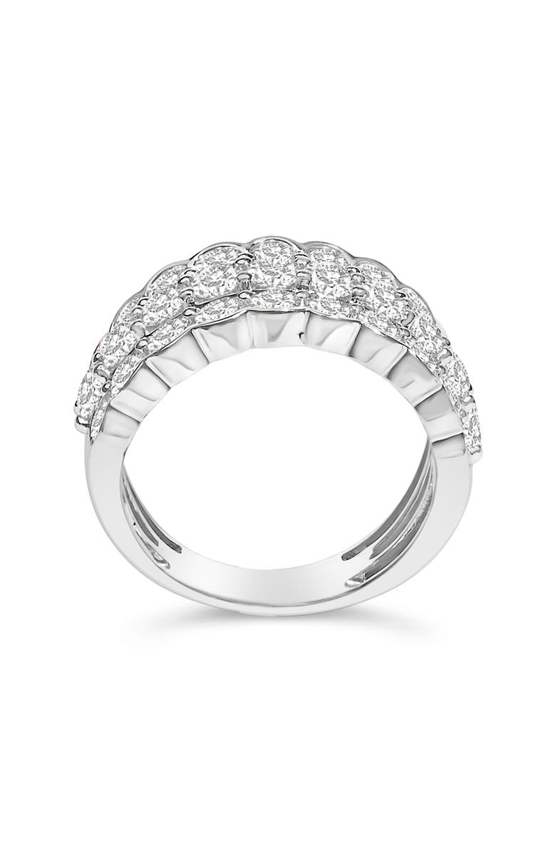 Haus of Brilliance Silver 3.0 Cttw Lab Grown Diamond 3 Row Band Ring, Alternate, color, White