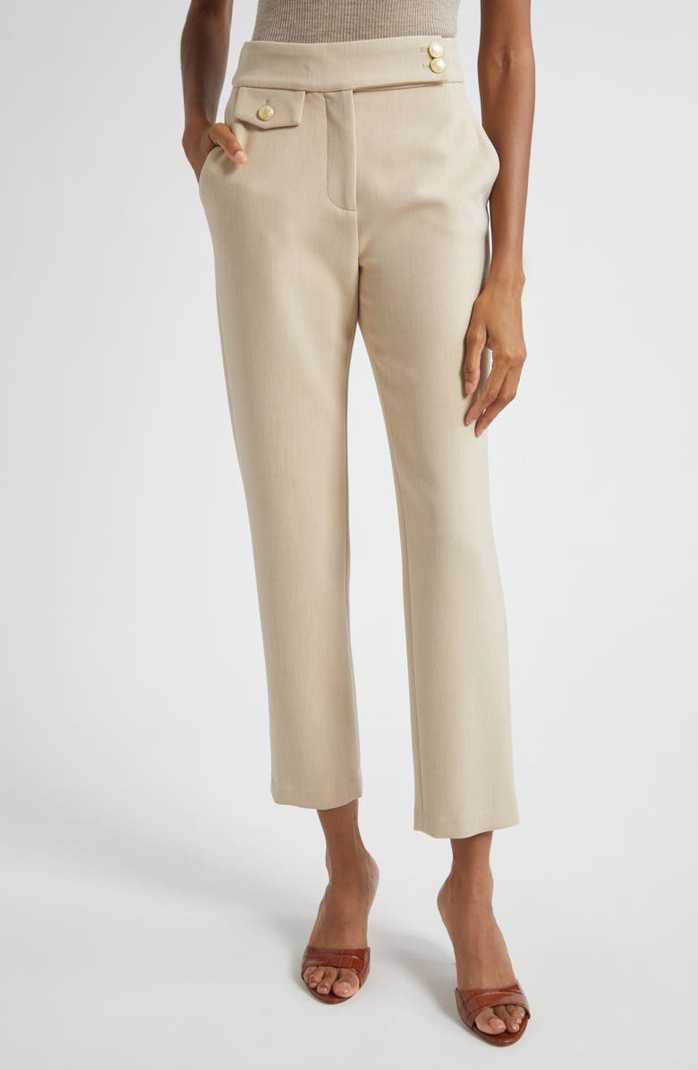 Veronica Beard Renzo Crop Trousers, Main, color, Heathered Sand
