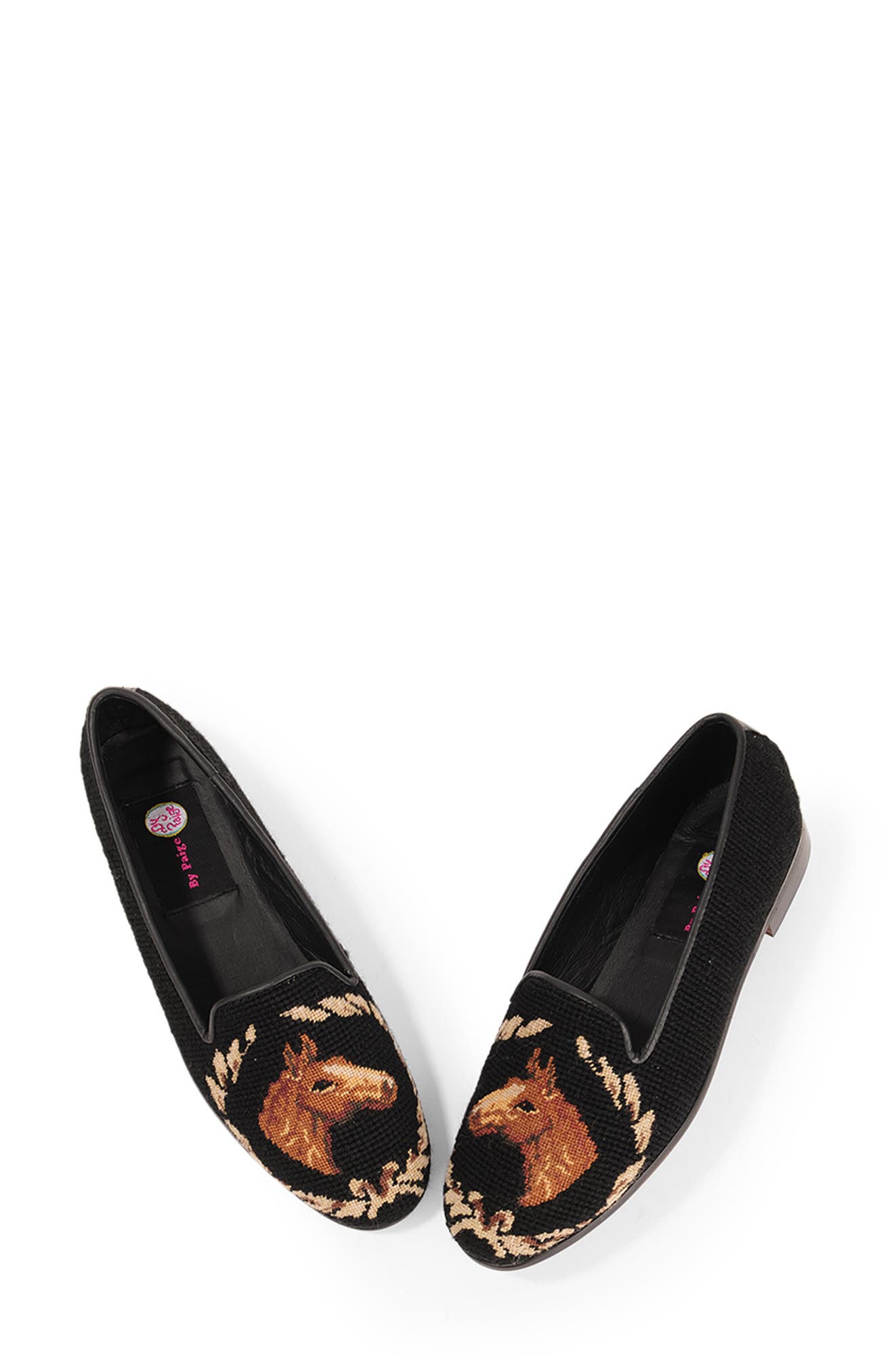 ByPaige Needlepoint Horse 
Wreath Flat, Alternate, color, Horse And Wreath - Black