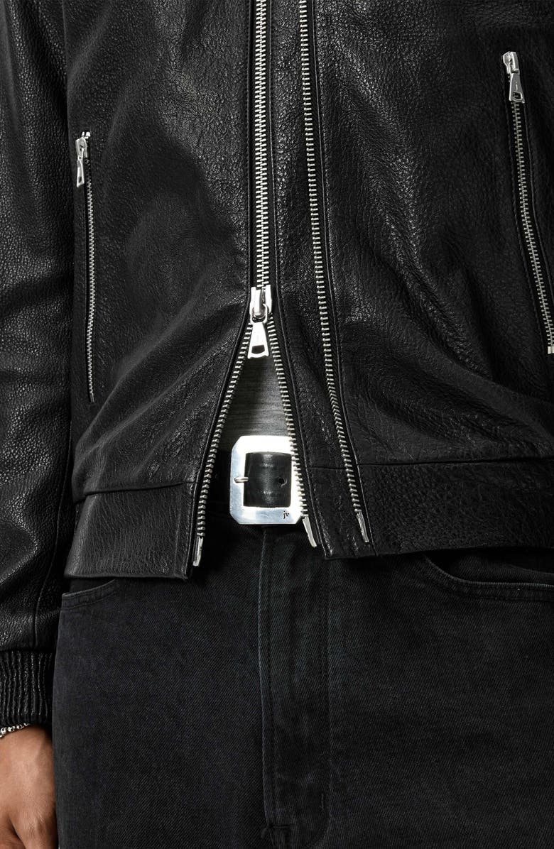 John Varvatos Xavier Leather Jacket, Alternate, color, Black