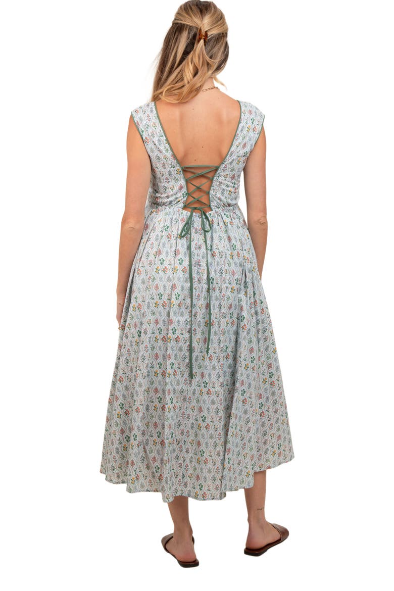 Floral Button Front Sleeveless Maxi Dress, Alternate, color, Light Blue
