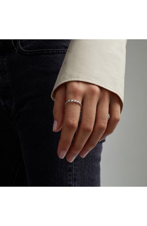 Monica Vinader Sterling Silver Nura Teardrop Mixed Eternity Diamond Ring Diamond In Silver/diamond