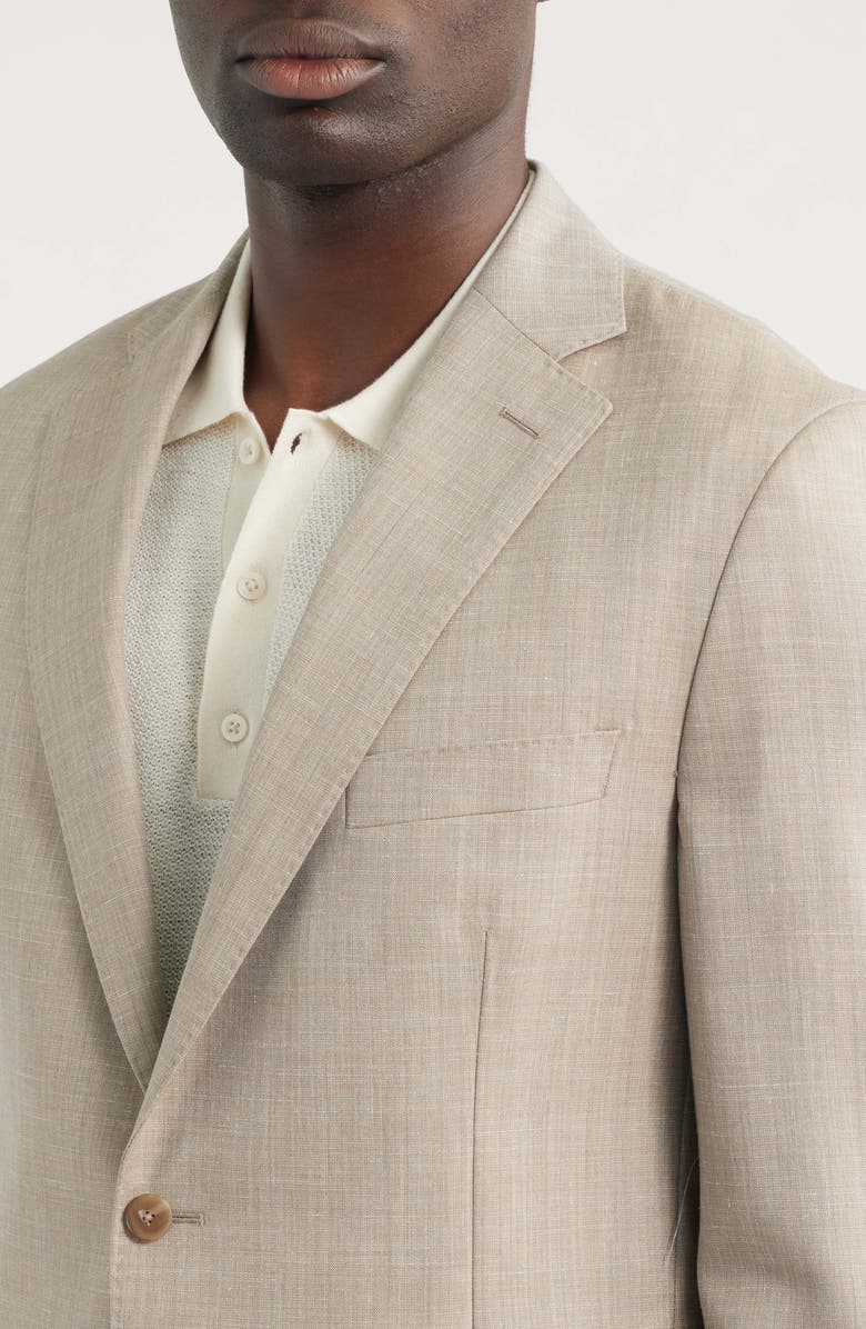 Vince Icon Relaxed Fit Tan Slub Wool & Linen Blend Suit, Alternate, color, Tan