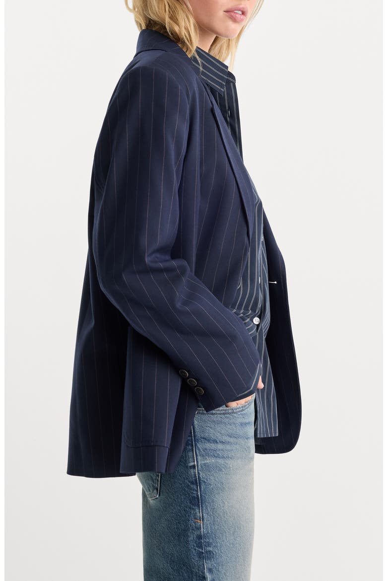 The Oversized Pinstripe Blazer, Alternate, color, NAVY PINSTRIPE