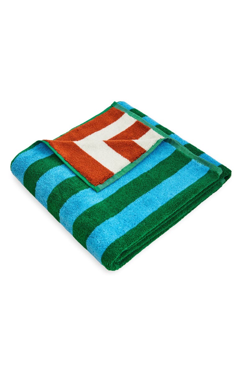 Dusen Dusen Field Stripe Cotton Terry Bath Towel, Main, color, 