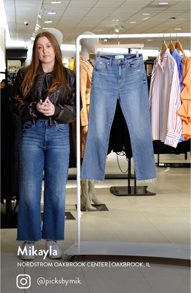 Shy Girl Raw Edge Kick Flare Crop Jeans, sales video thumbnail