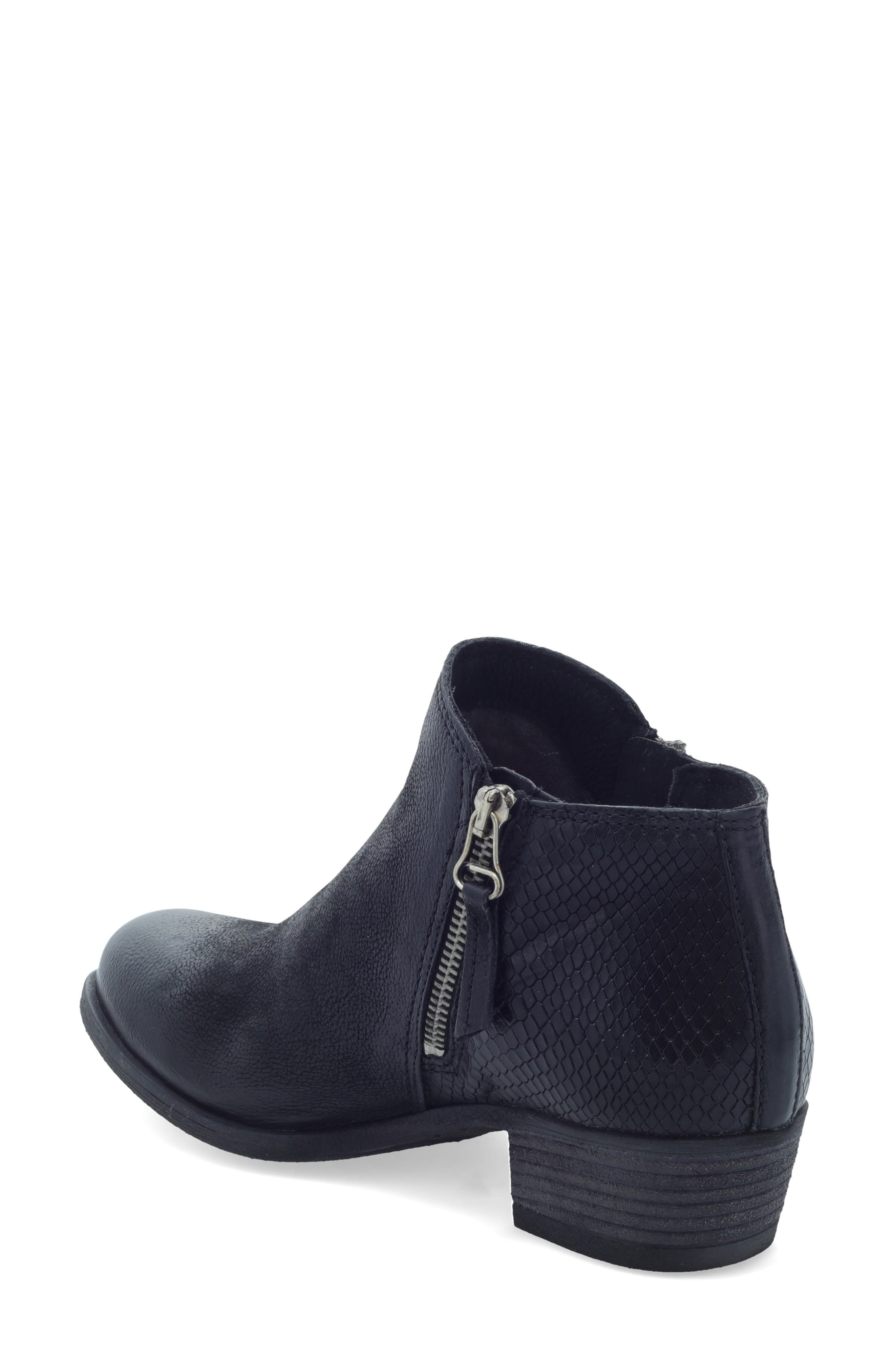 Barb Bootie, Alternate, color, BLACK LEATHER