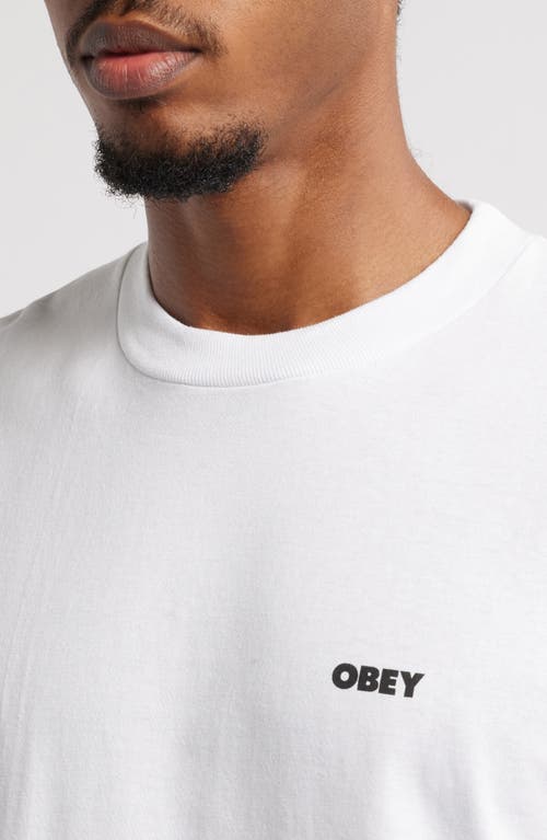 Shop Obey Cosmic Noise Graphic T-shirt In White