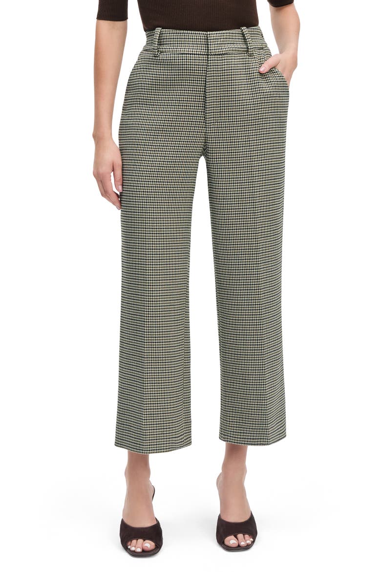 Fiona Houndstooth Ankle Straight Leg Pants, Main, color, CHESIRE HOUNDSTOOTH
