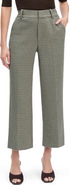 Favorite Daughter Fiona Houndstooth Ankle Straight Leg Pants