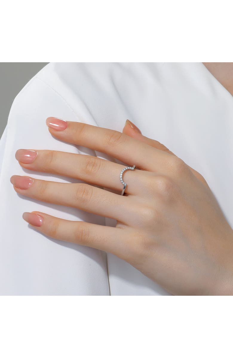 Lafonn Simulated Diamond Half Moon Ring, Alternate, color, White