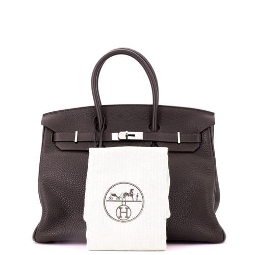Pre-owned Hermes  Hermes Birkin Handbag Brown Togo With Palladium Hardware 35 In Brown