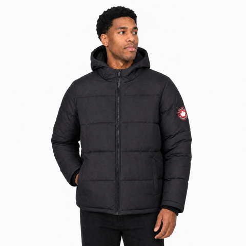 Men's Fleece Lined Hooded Bubble Puffer Jacket