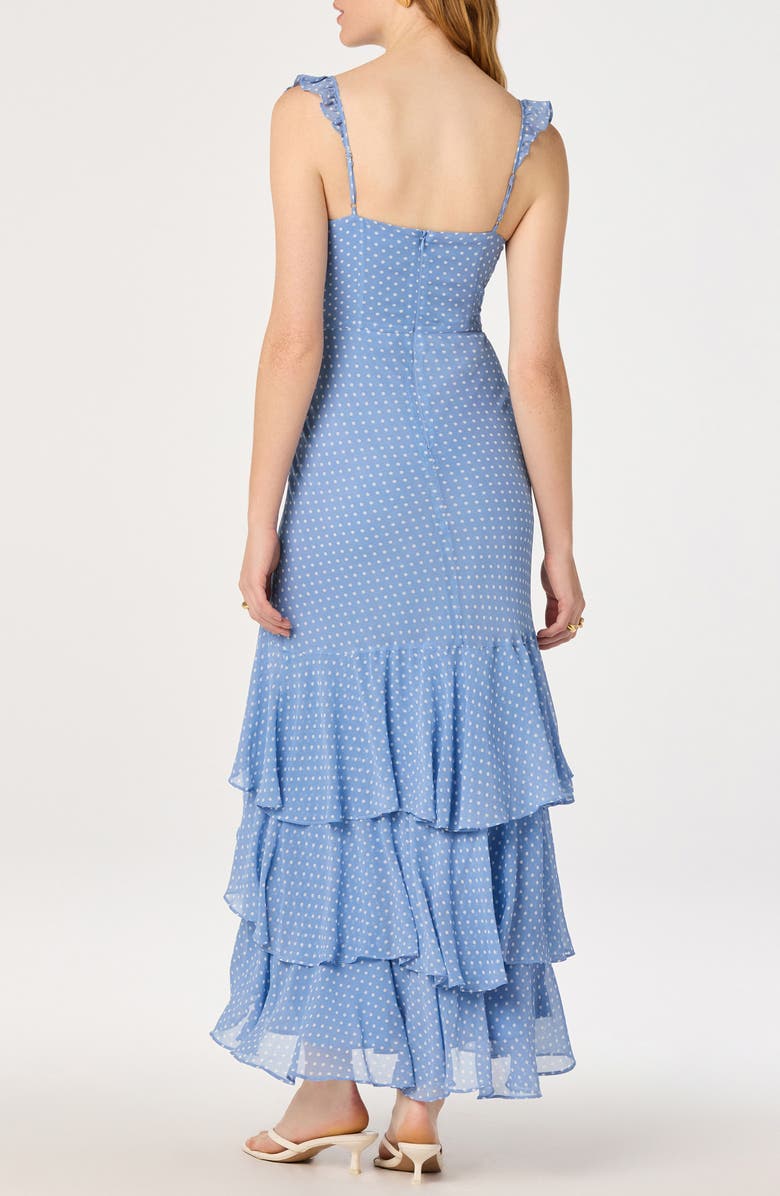 ASTR the Label Alcina Polka Dot Maxi Dress, Alternate, color, Blue White Polkadot