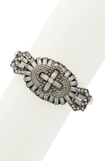 Olivia Welles Lily Mix Crystal Bracelet In Silver/white