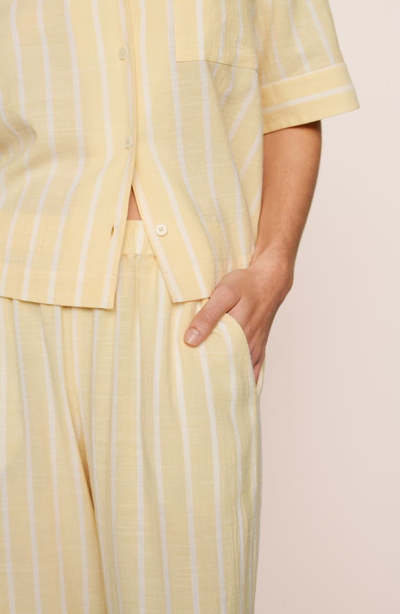Eberjey Nautico Stripe Pajamas, Alternate, color, Classic Stripe Sunbeam/ Ivory