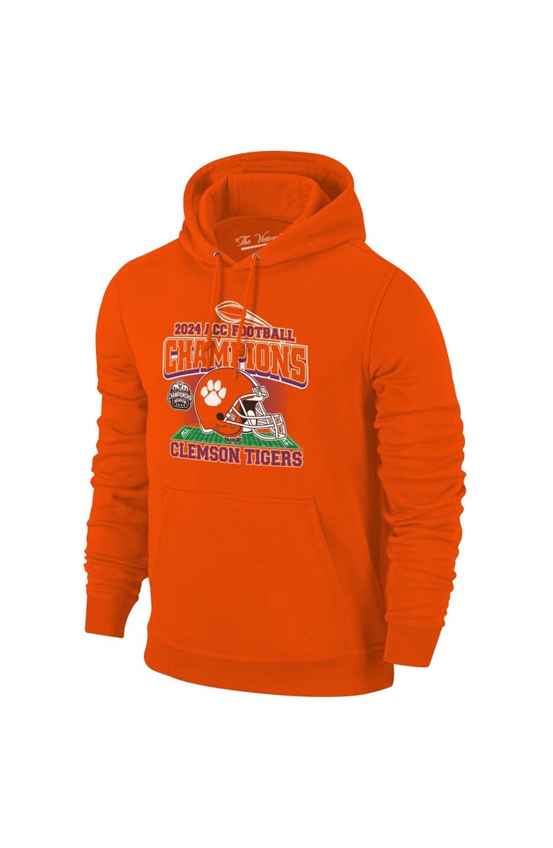 VICTORY LABEL Men's Orange Clemson Tigers 2024 ACC Football Conference Champions Helmet Pullover Hoodie, Alternate, color, 