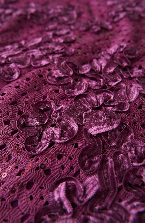 Js Collections Danica Floral Soutache Lace Cocktail Dress In Violet Quartz