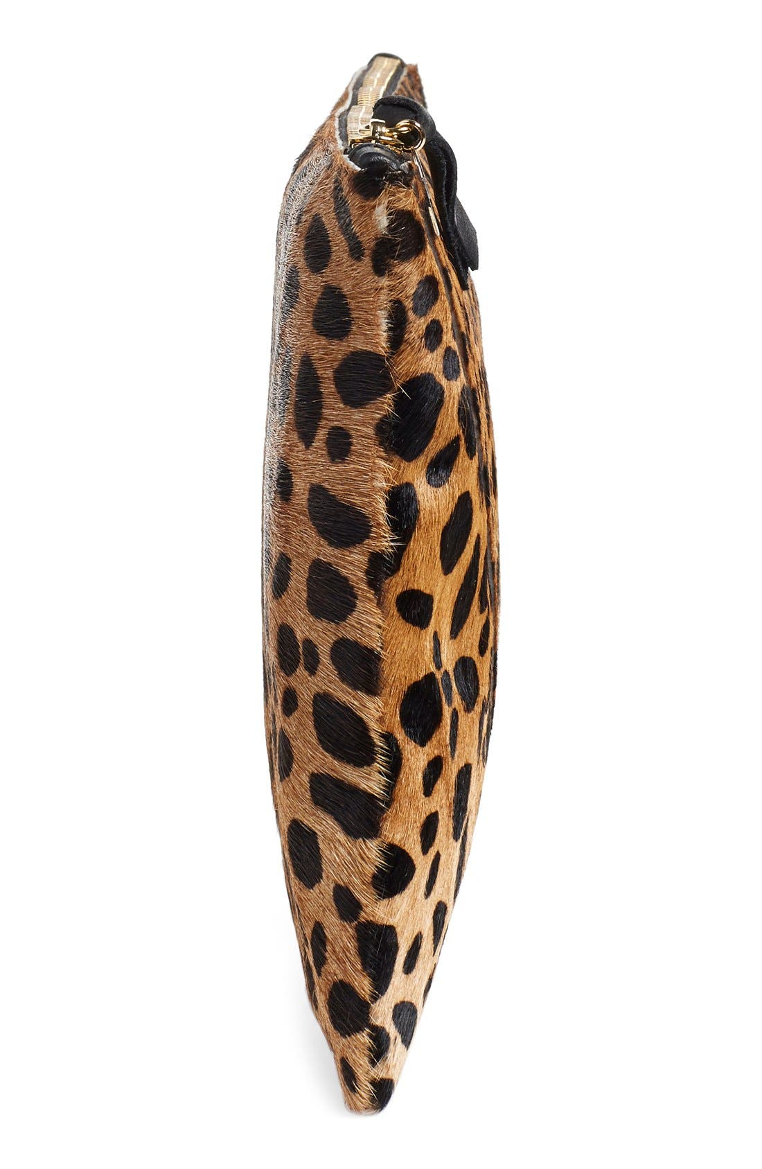 Clare V. Cheetah Print Genuine Calf Hair Clutch, Alternate, color, 