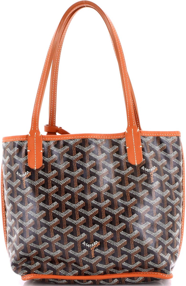 Pre-Owned Goyard Anjou Reversible Tote Coated Canvas Mini, Main, color, Black