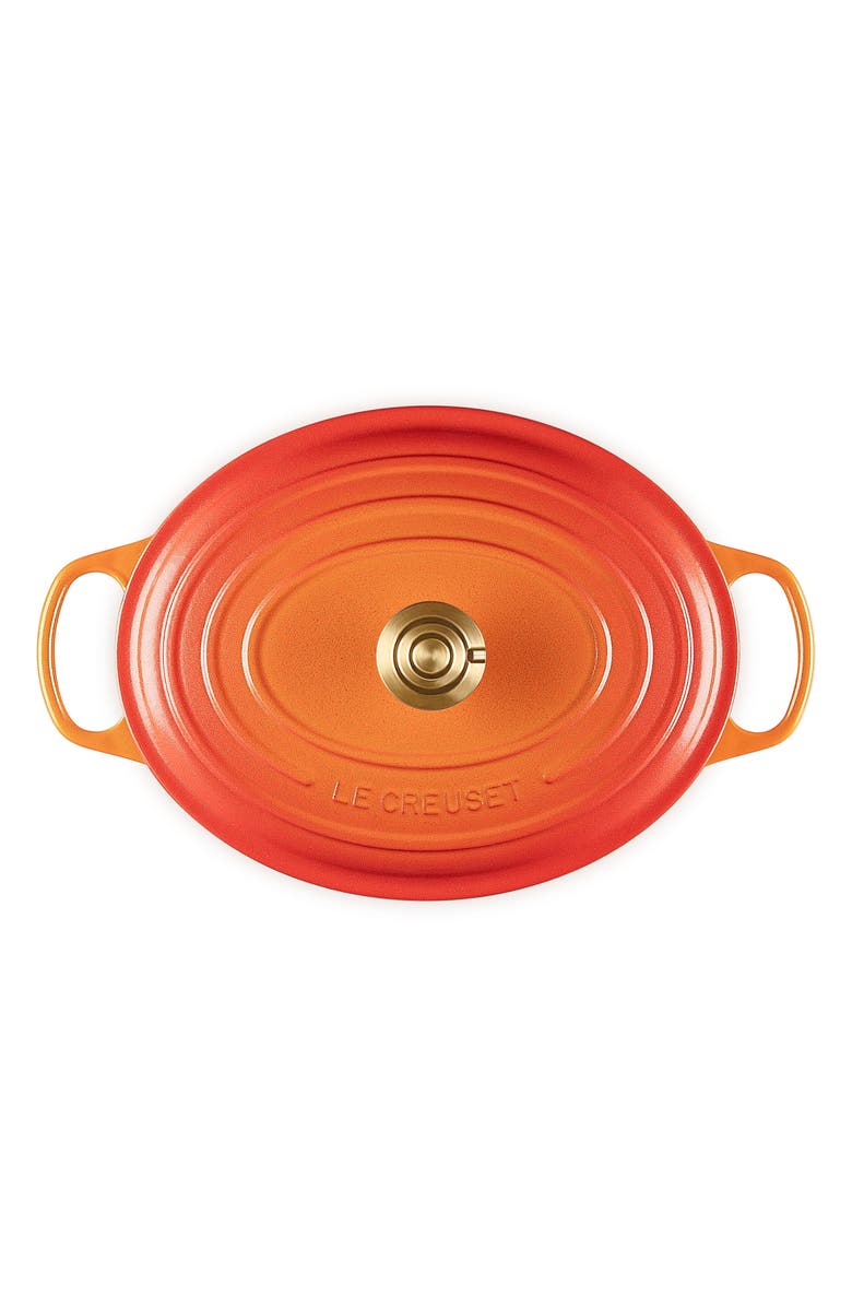 Le Creuset Signature 6.75-Quart Oval Enamel Cast Iron Dutch Oven with Lid, Alternate, color, Flamme Doree