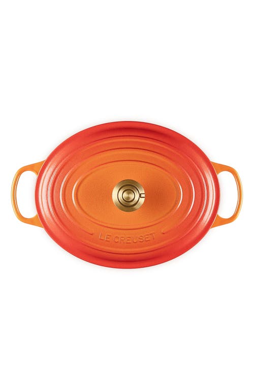 Le Creuset Signature 6.75-quart Oval Enamel Cast Iron Dutch Oven With Lid In Orange