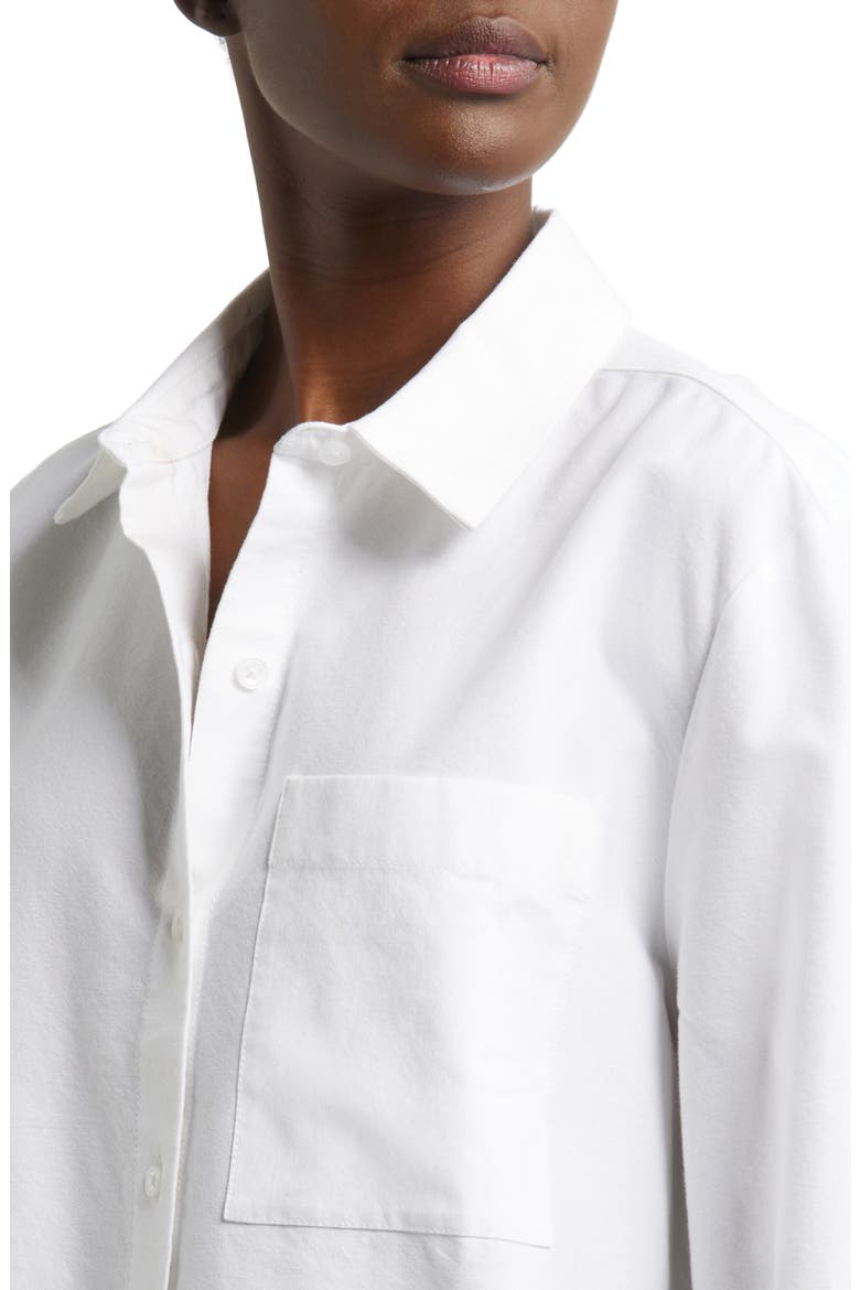 Oversize Cotton Button-Up Shirt, Alternate, color, WHITE