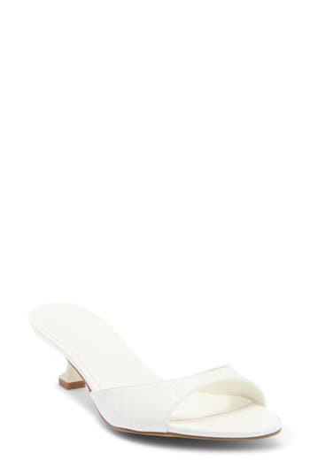 Billini Yasser Kitten Heel Mule In White
